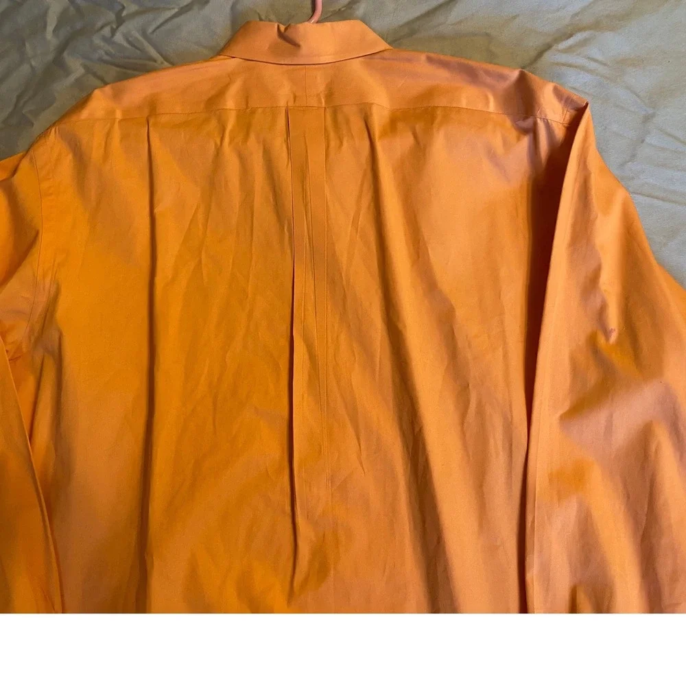 Ralph Lauren Blake Button Down Shirt Mens XL Orange Good Cotton Long Sleeve Pony